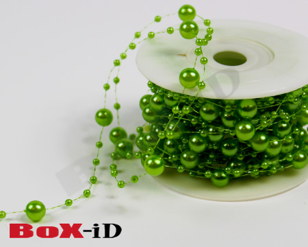 Round beads green   8mm X 10m