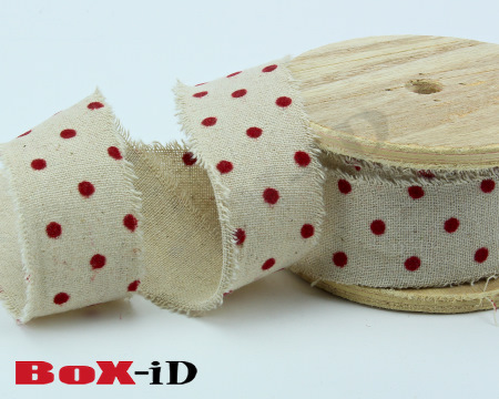 Dotted burlap : red   38mm x 10m